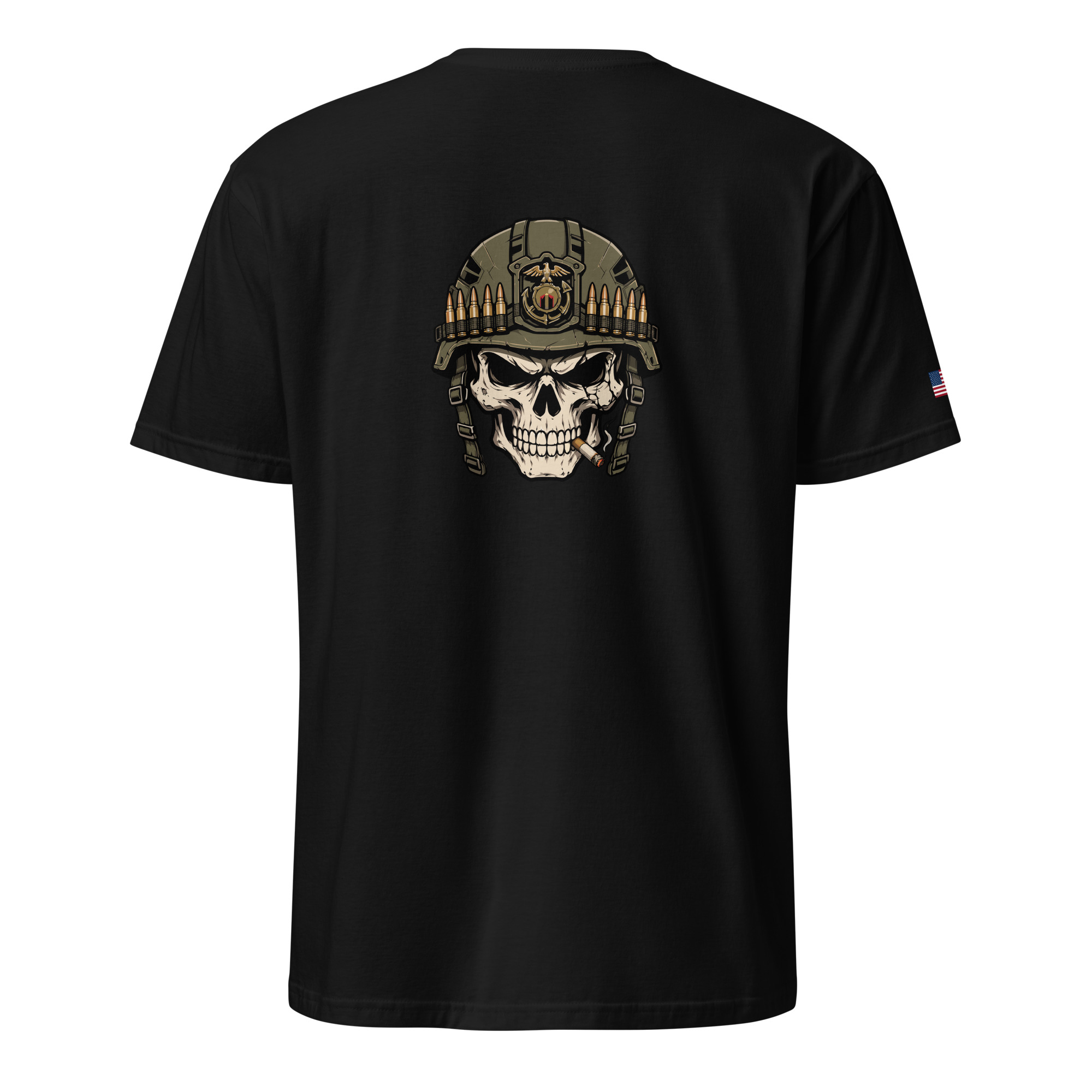 WWT Front - Skull no text back-Flag Sleeve - Image 2